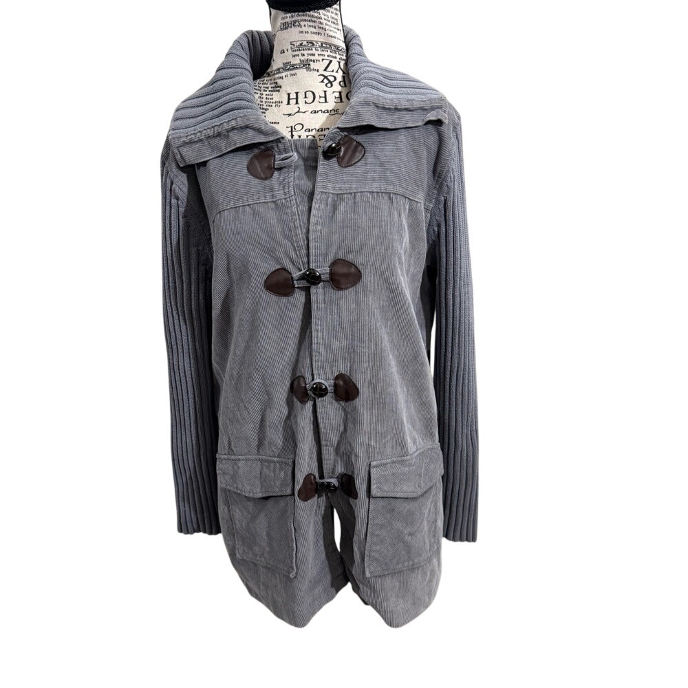 Denim&Co Gray Utility Jacket with Brown Accents